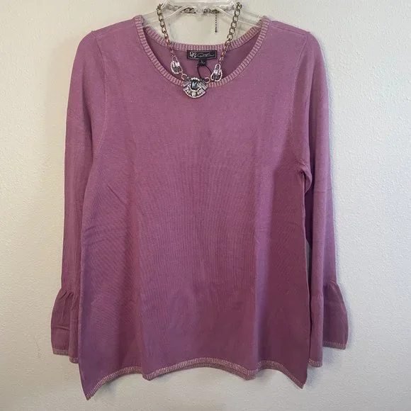 NWT Diane Gilman 2X Wine colored Long sleeve shirt. w58 - Picture 3 of 11